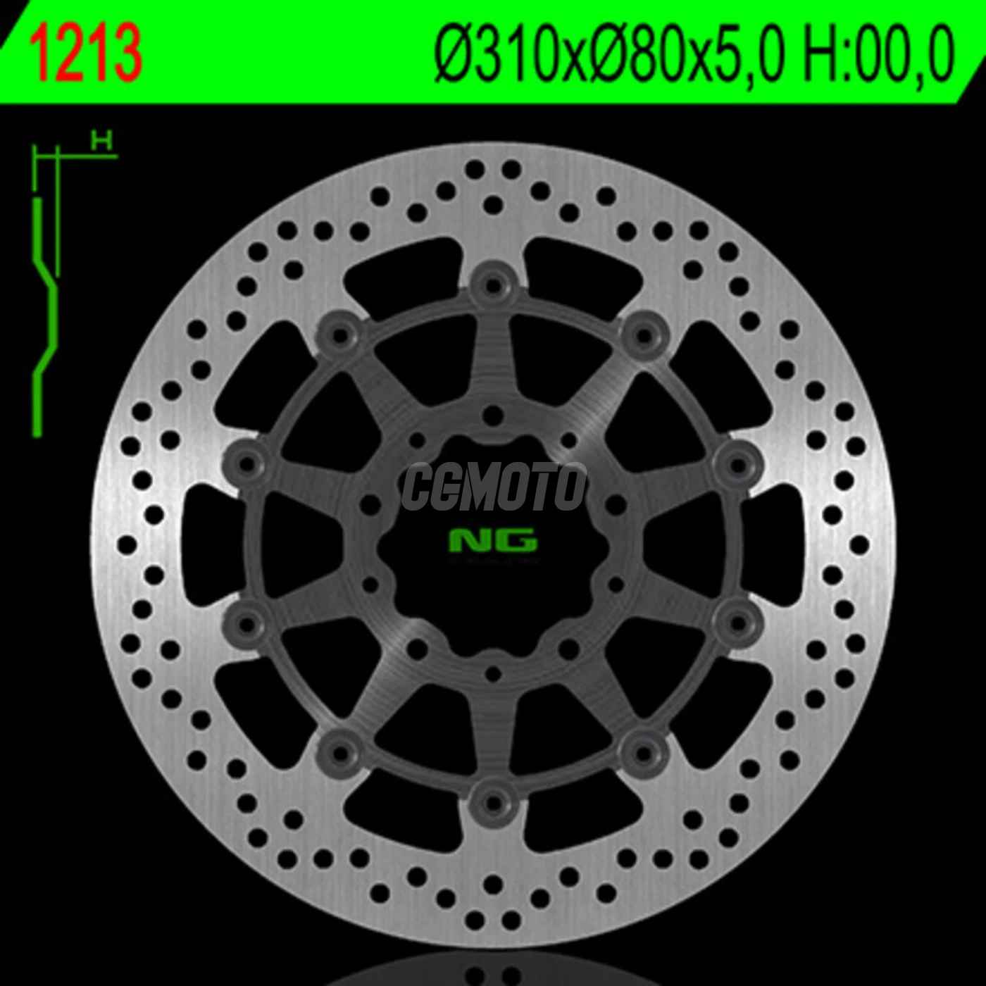 Disque avant NG 1213 semi flottant rond Z800, E 12-16 / Z1000 R 17 GTR1400 07-17 / ZZR1400 06-16