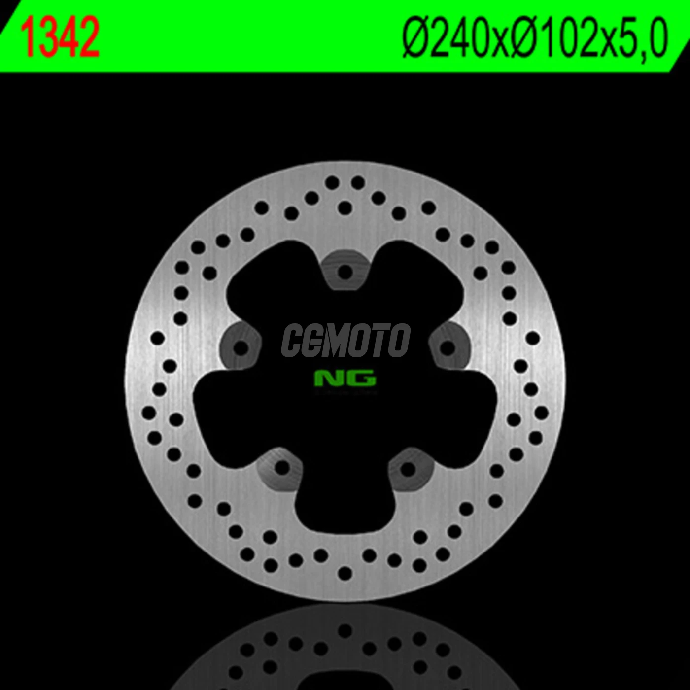 Disque arrière NG 1342 fixe rond SMV 750 DORSODURO 08-17/900 ABS 17/1200, ABS 11-17/SL 750 SHIVER, GT 07-17 900 ABS 17 / CAPONORD 1200, ABS 13-17 RALLY ABS 15-17