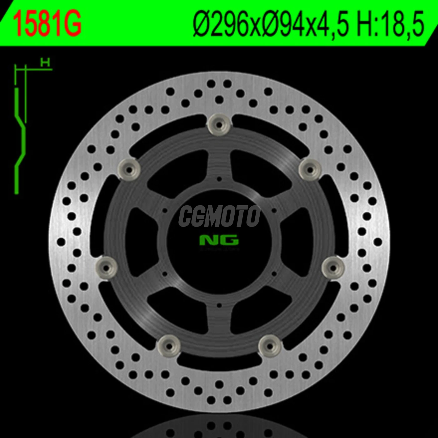 Disque de frein NG 1581G rond semi-flottant