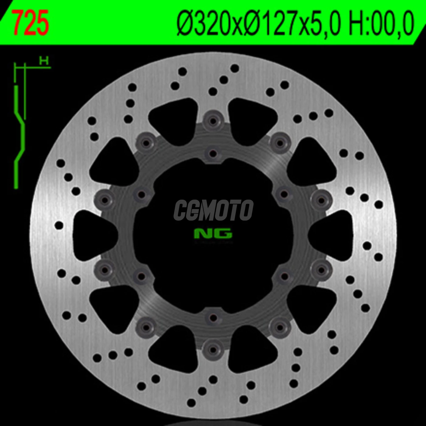 Disque avant NG 725 semi flottant rond LC4 SUPERMOTO 98-07 690 SUPERMOTO 07-08