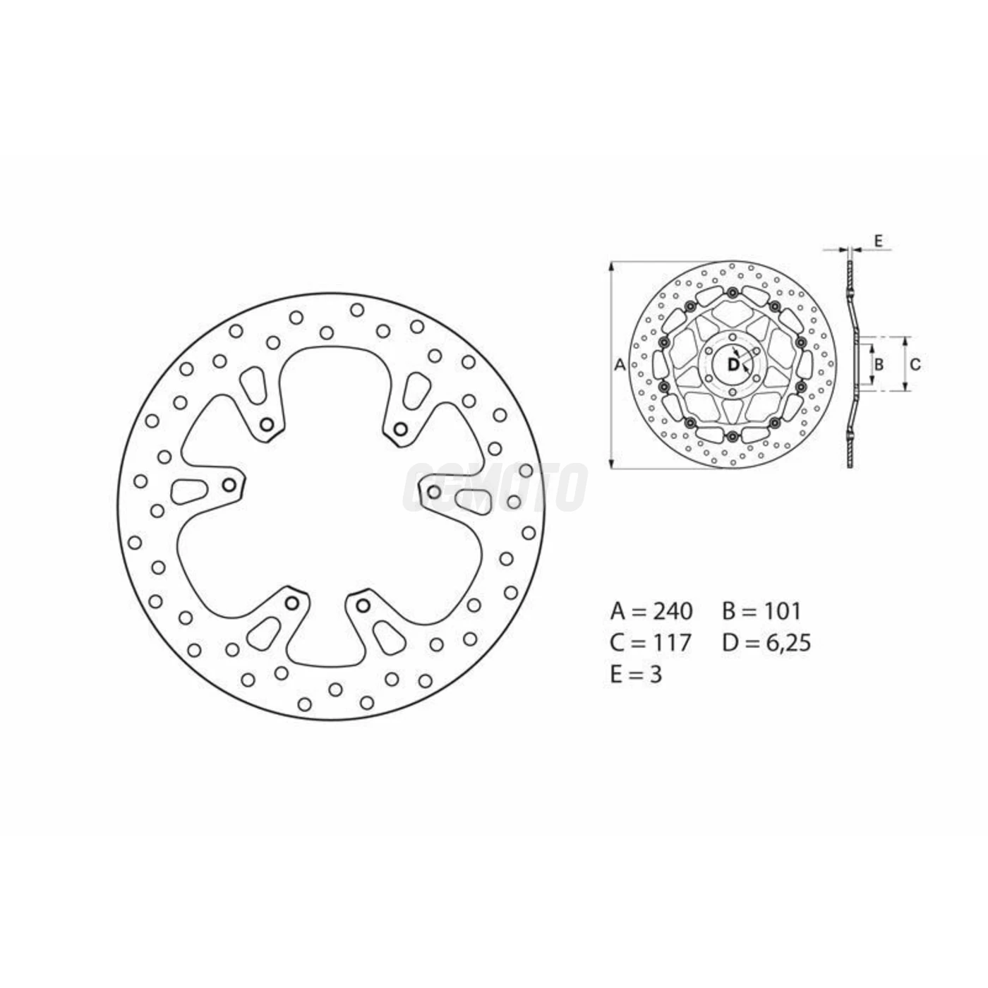 Disque de frein avant Brembo Serie ORO rond fixe Honda CRF250R