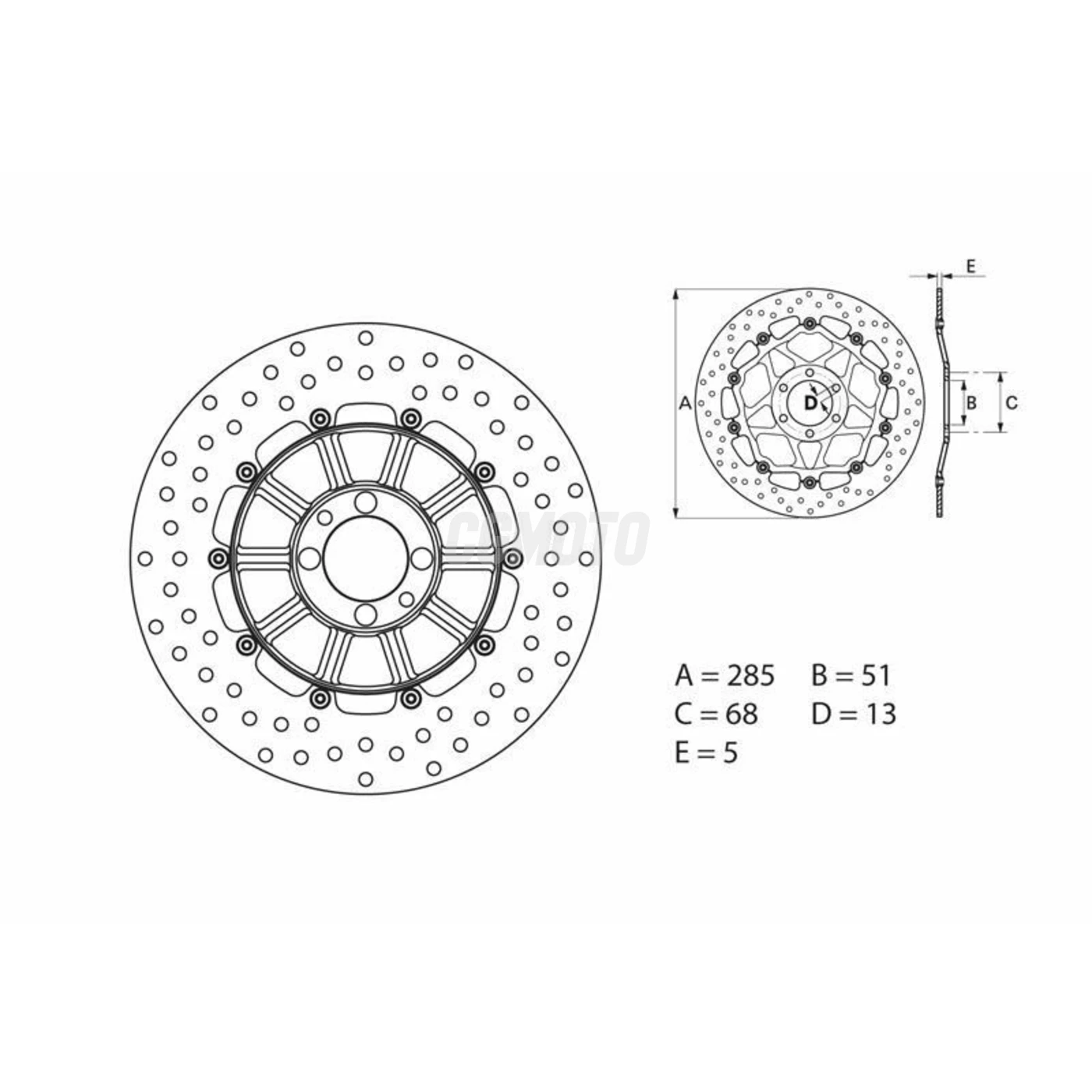 Disque de frein arrière Brembo Serie ORO rond fixe BMW K1100