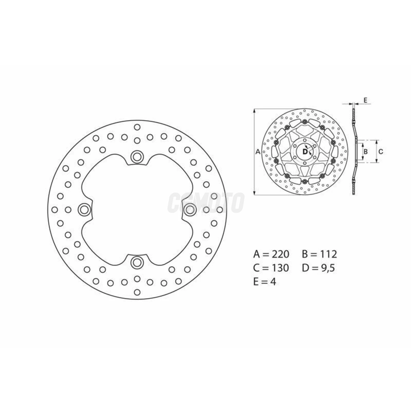 Disque de frein arrière Brembo Serie ORO rond fixe Husqvarna WR300