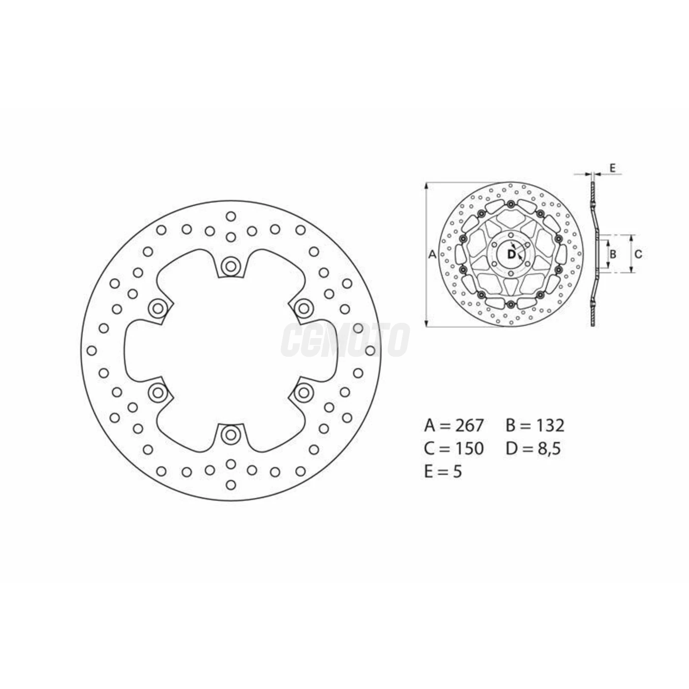 Disque de frein Brembo Serie ORO rond fixe type 68B407E4