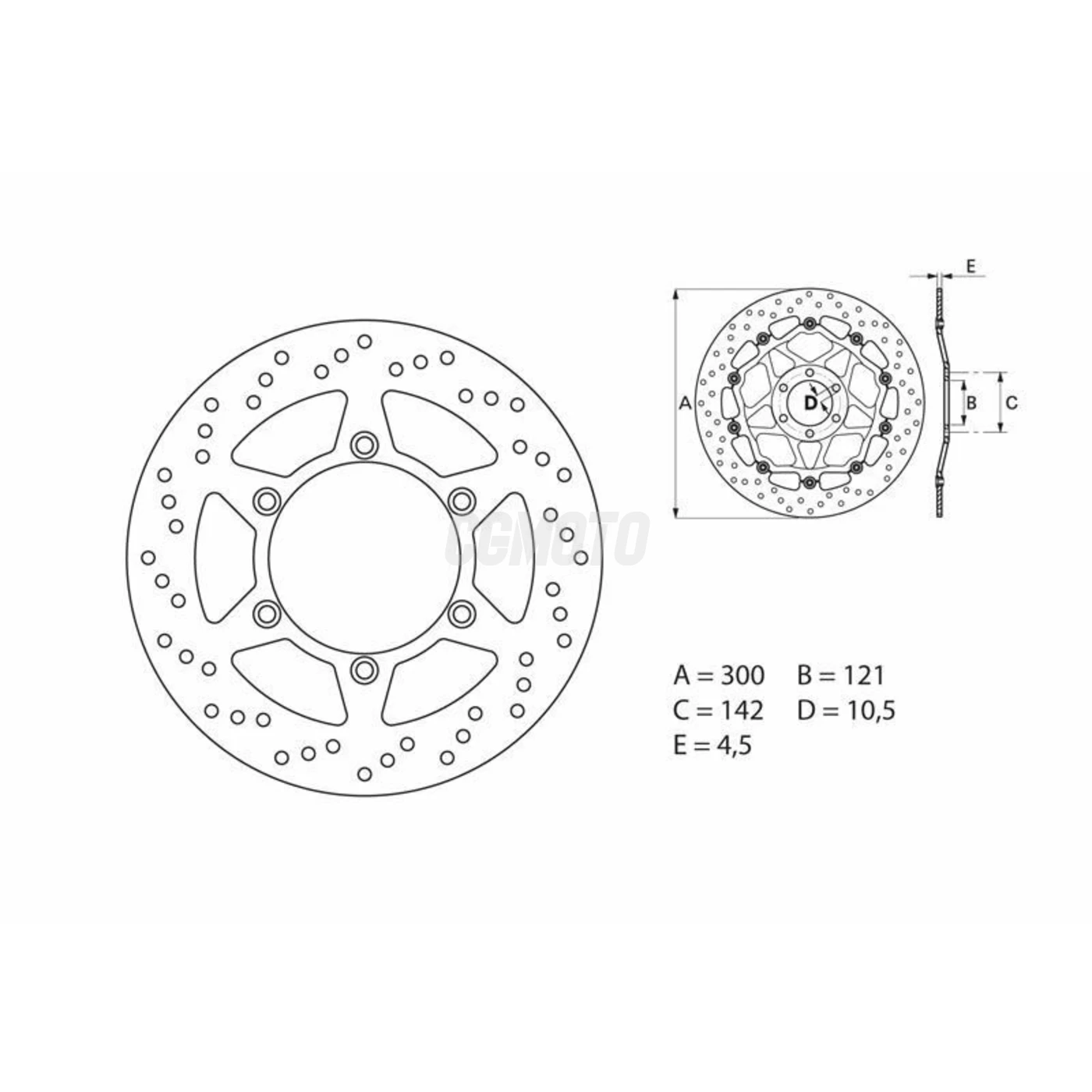 Disque de frein arrière Brembo Serie ORO rond fixe Suzuki DR650RSE