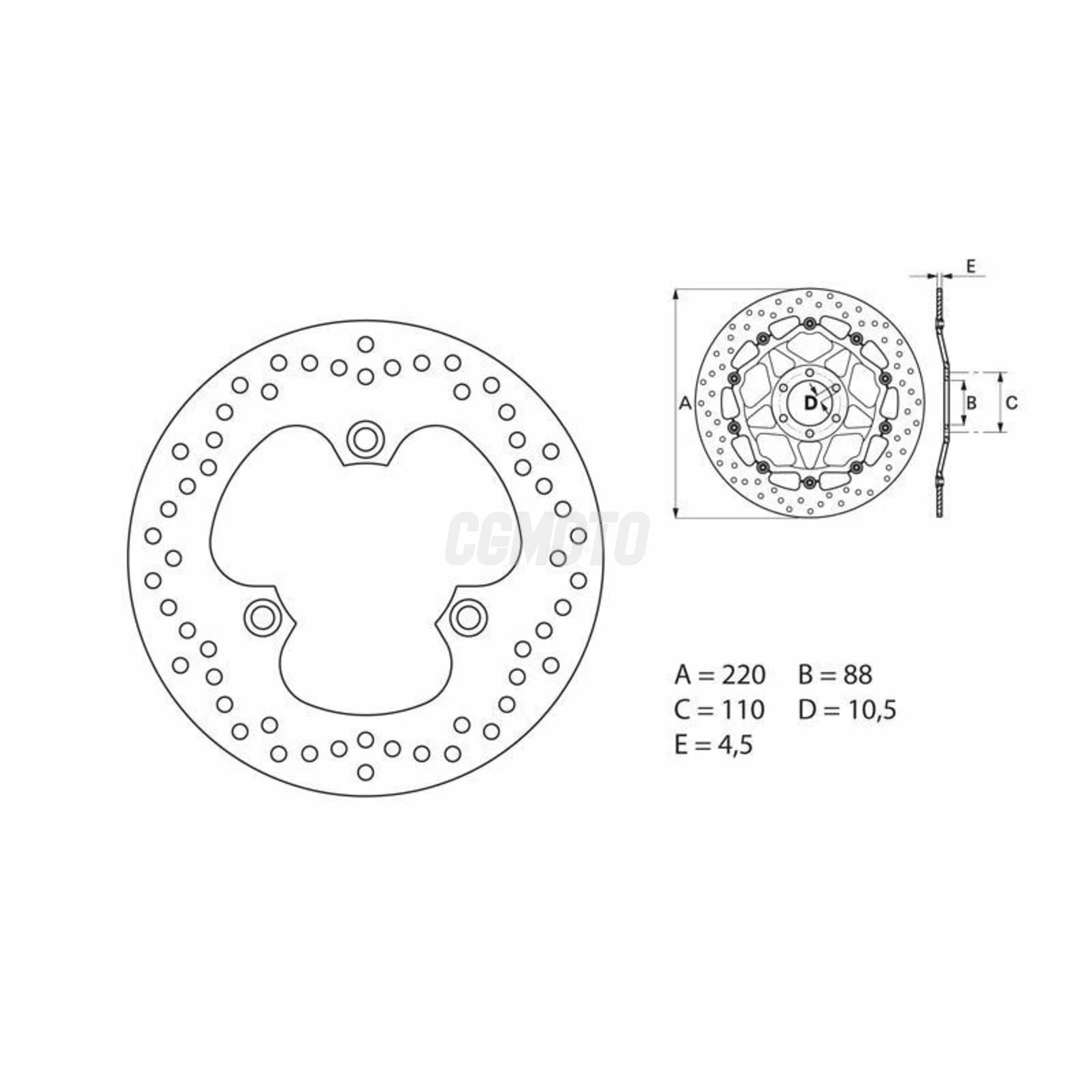 Disque de frein arrière Brembo Serie ORO rond fixe Honda CBR600F