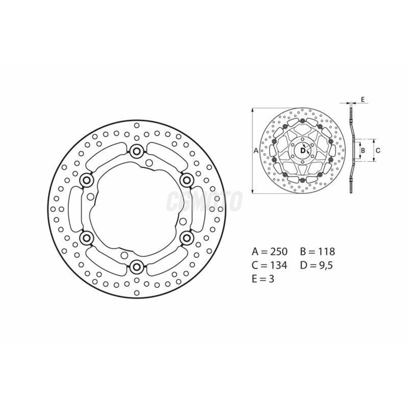 Disque de frein avant Brembo Serie ORO rond flottant Suzuki RM-Z450