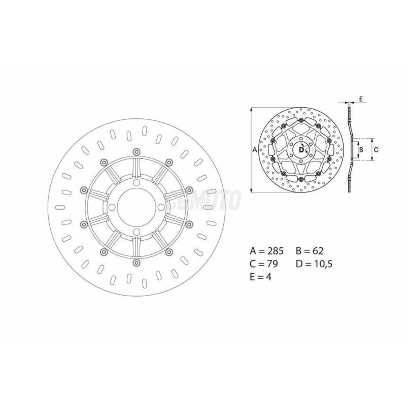 Disque de frein avant Brembo Serie ORO rond fixe BMW K75/R80GS