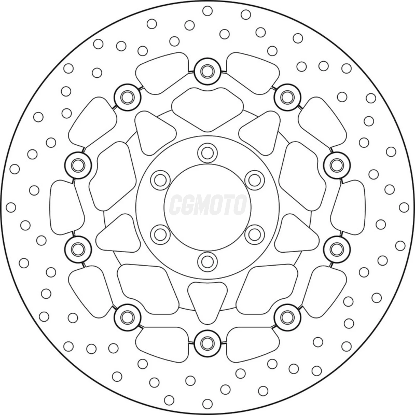 Disque de frein avant Brembo Serie Oro rond semi-flottant type 78B408A7