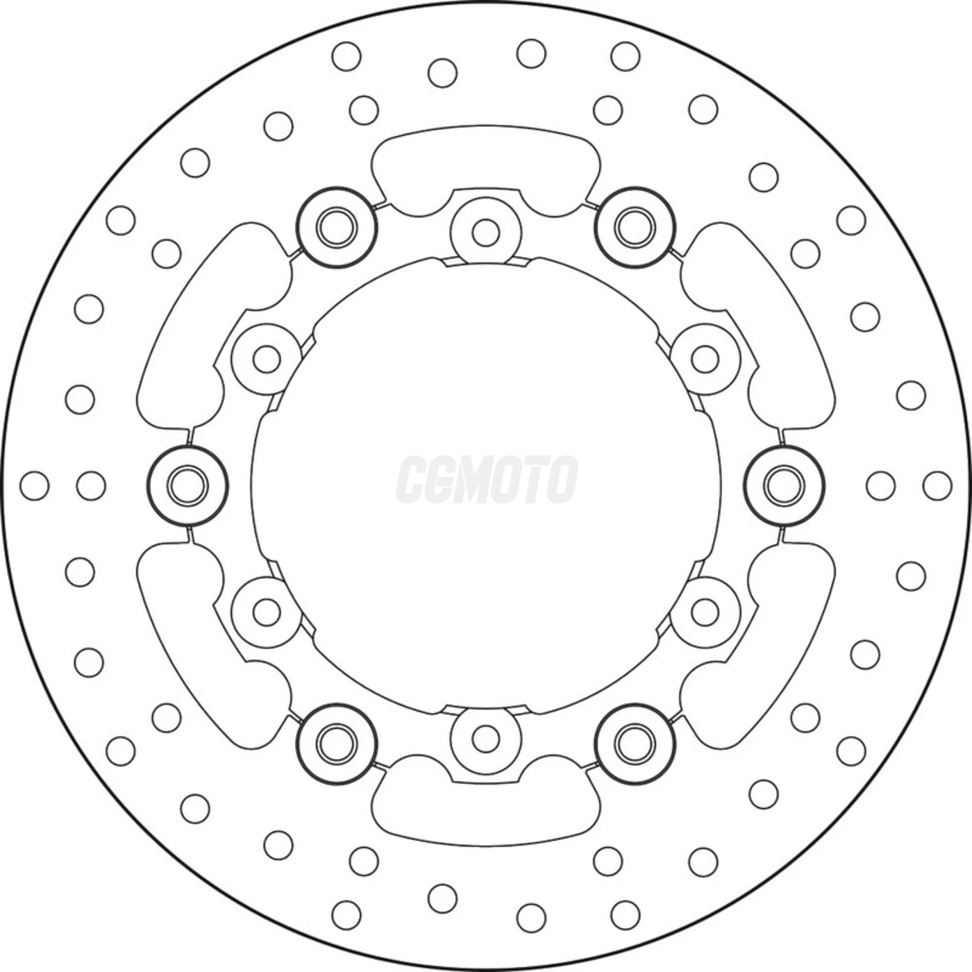 Disque de frein arrière Brembo Serie Oro rond semi-flottant type 78B408A9