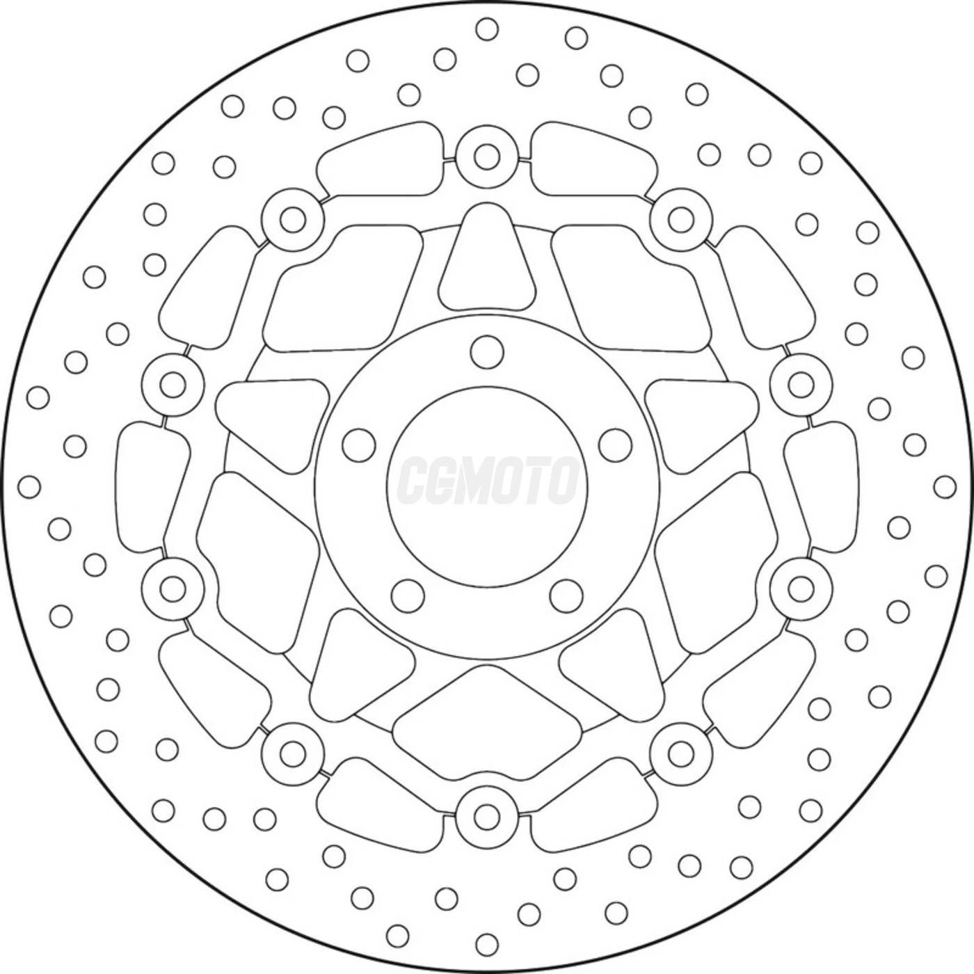 Disque avant BREMBO 78B408A0 GS500F 04-07 / GSX1200 INAZUMA 99-02 semi FLOTTANT