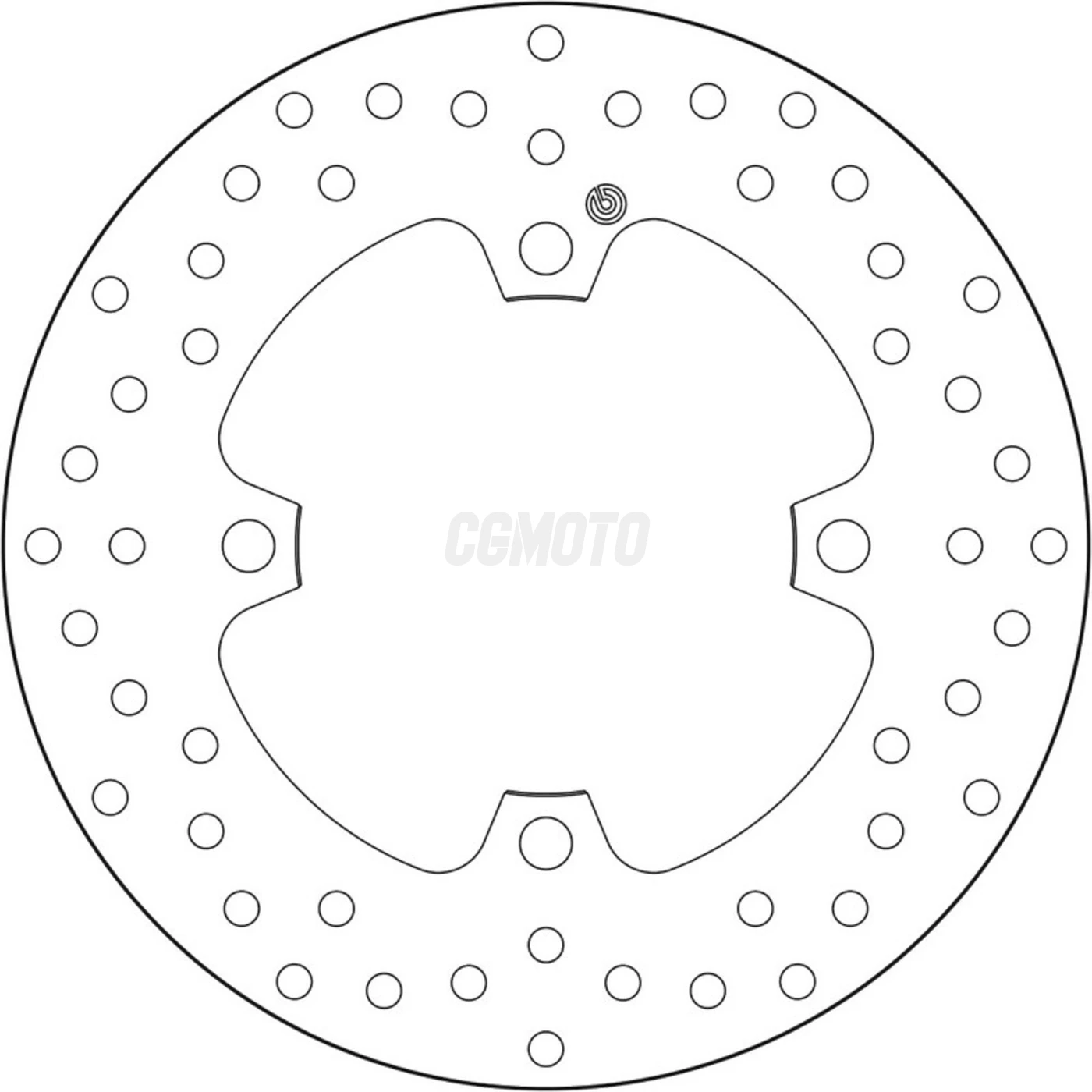 Disque arriere BREMBO 68B407P8 Kawasaki ZX10R 16-17 / ZX10RR 17 FIXE