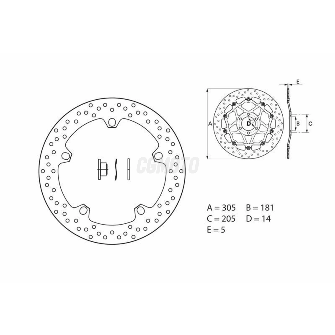 Disque de frein arrière fixe Brembo Serie Oro 168B407D6 BMW R1100R