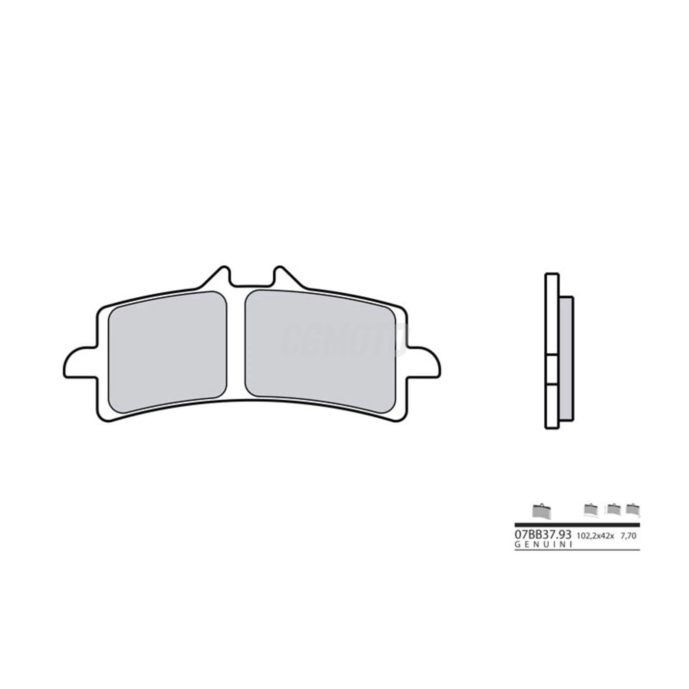 Plaquette de frein BREMBO type 07BB37LA métal fritté route