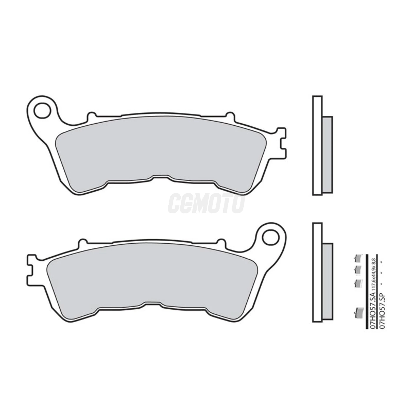 Plaquette de frein BREMBO type 07HO57LA métal fritté route