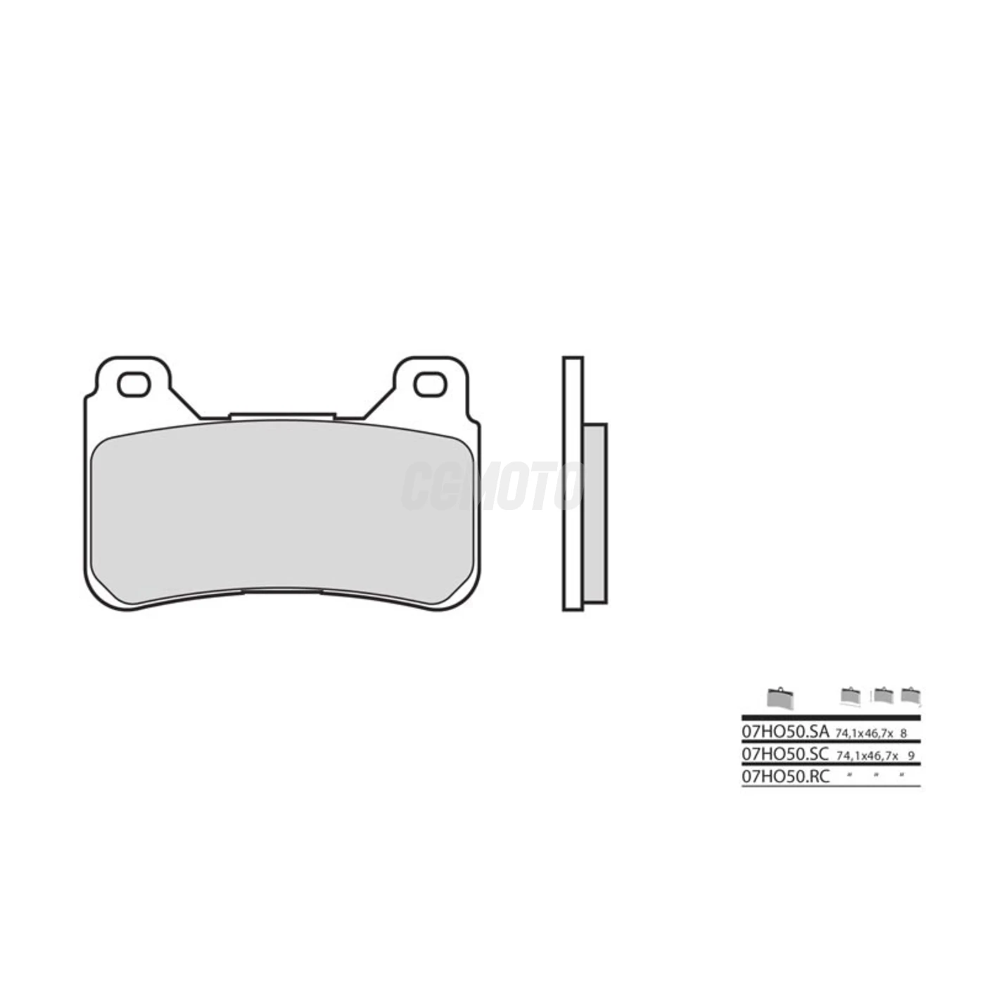 Plaquette de frein BREMBO type 07HO50LA métal fritté route