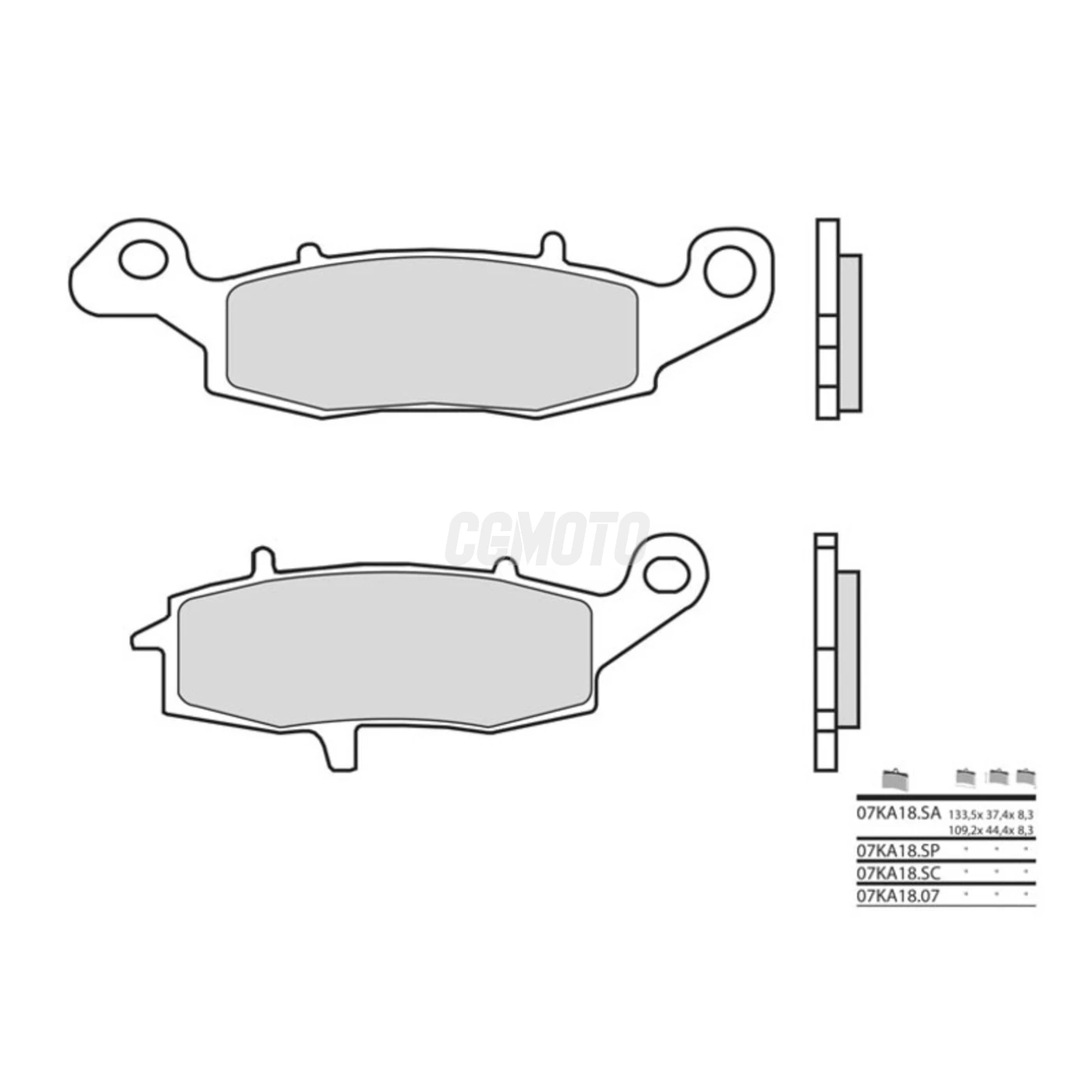 Plaquette de frein BREMBO type 07KA18LA métal fritté route