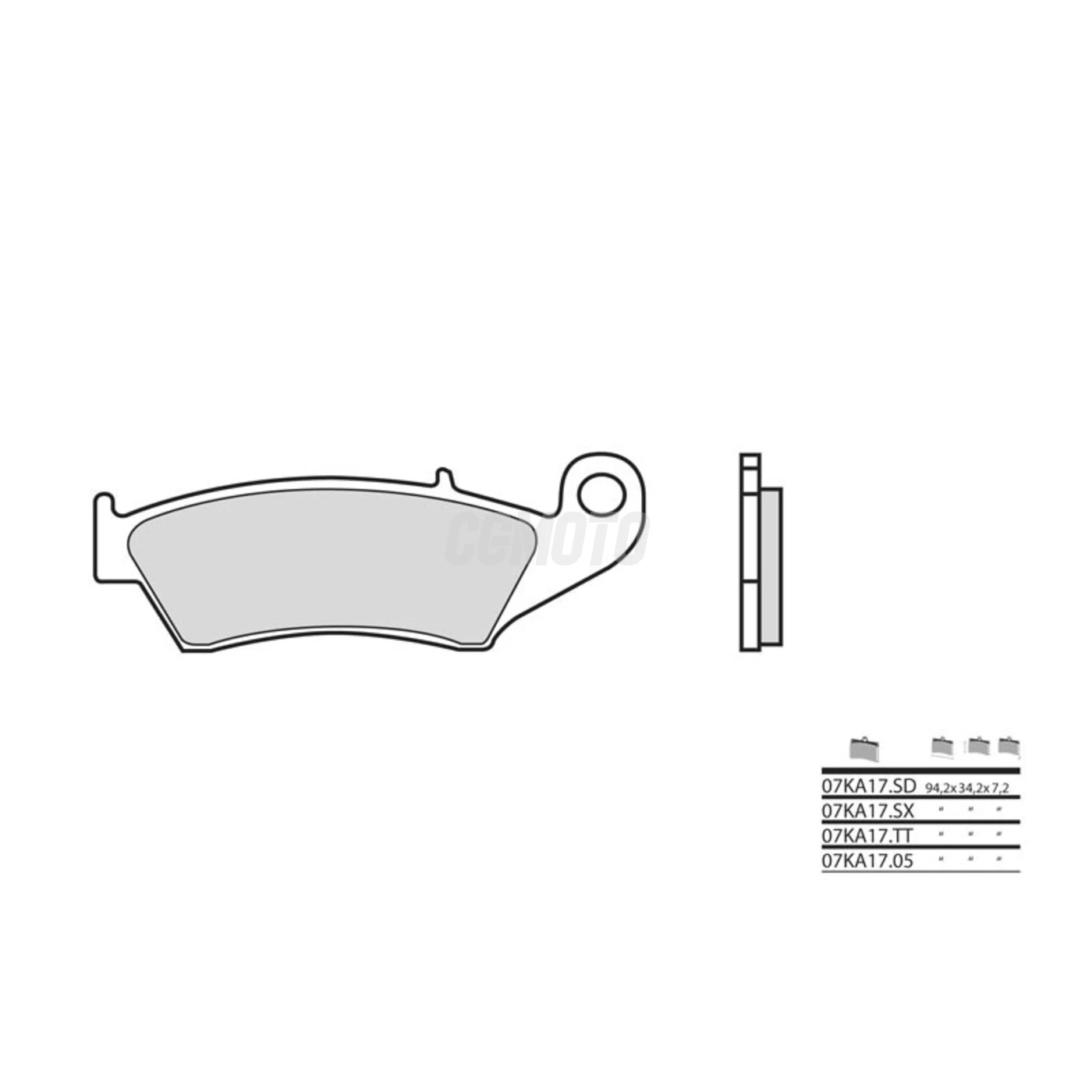 Plaquette de frein BREMBO type 07KA17LA métal fritté route