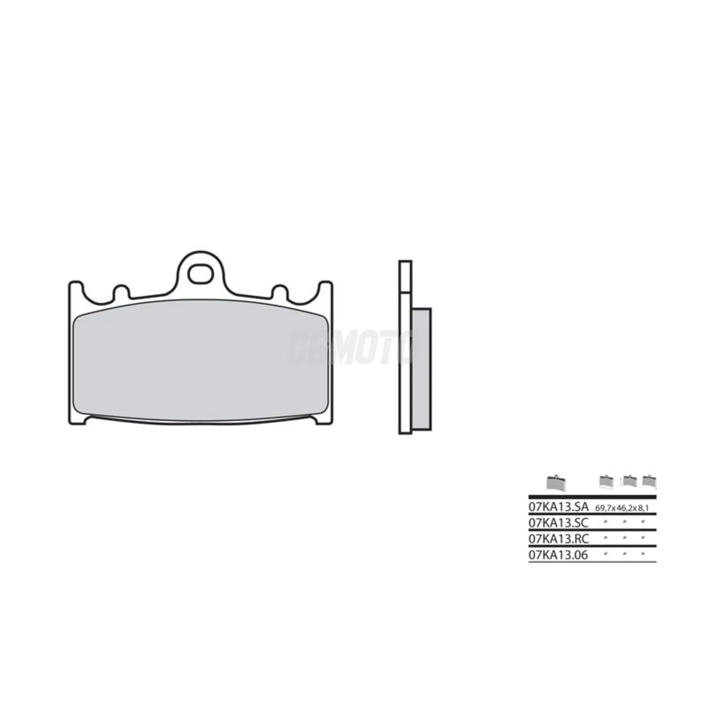 Plaquette de frein BREMBO type 07KA13LA métal fritté route