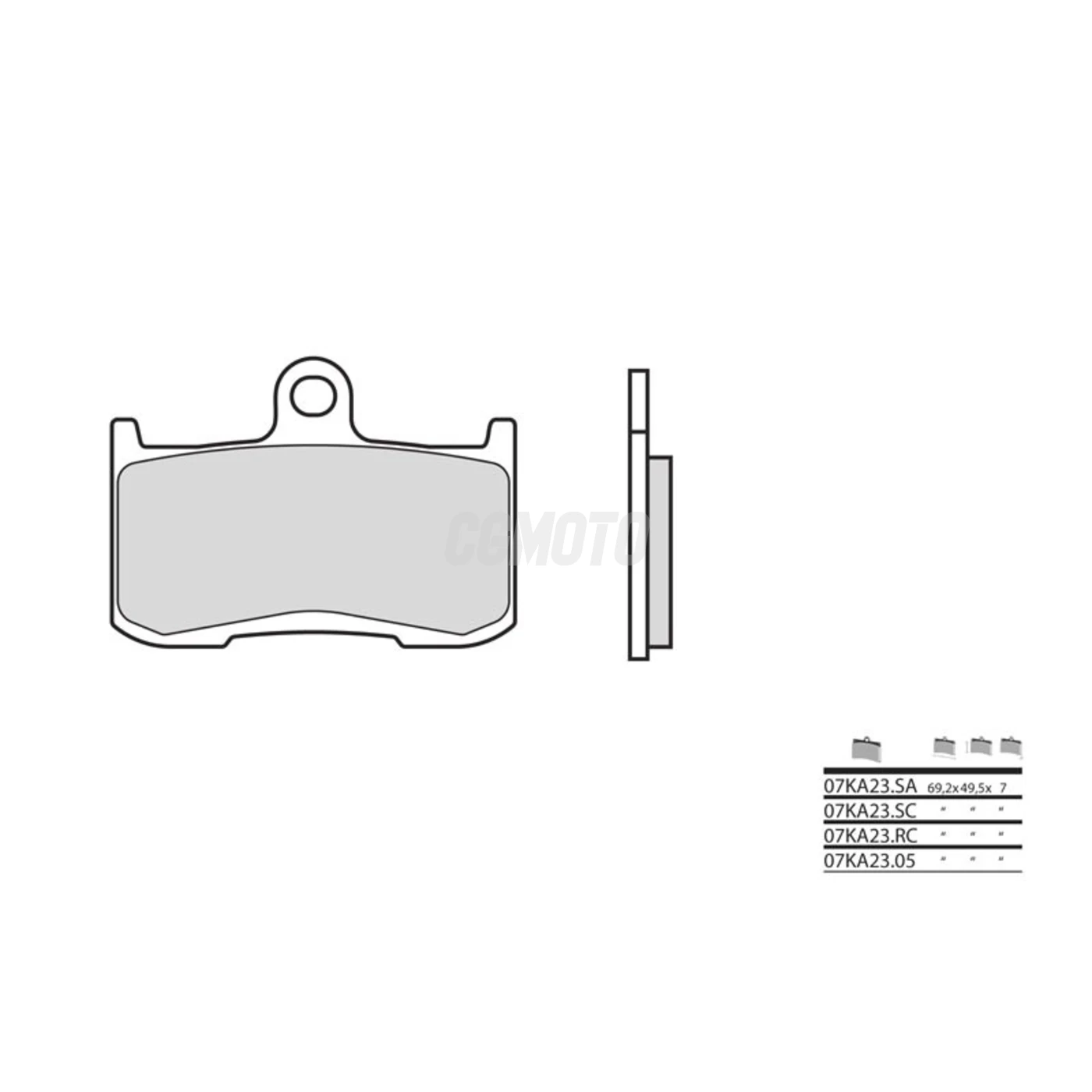 Plaquette de frein BREMBO type 07KA23LA métal fritté route