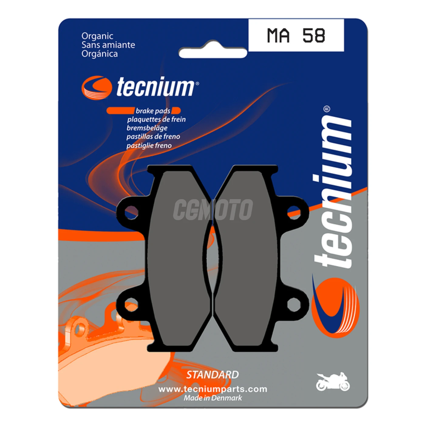 Plaquettes de frein TECNIUM MA58 Organique