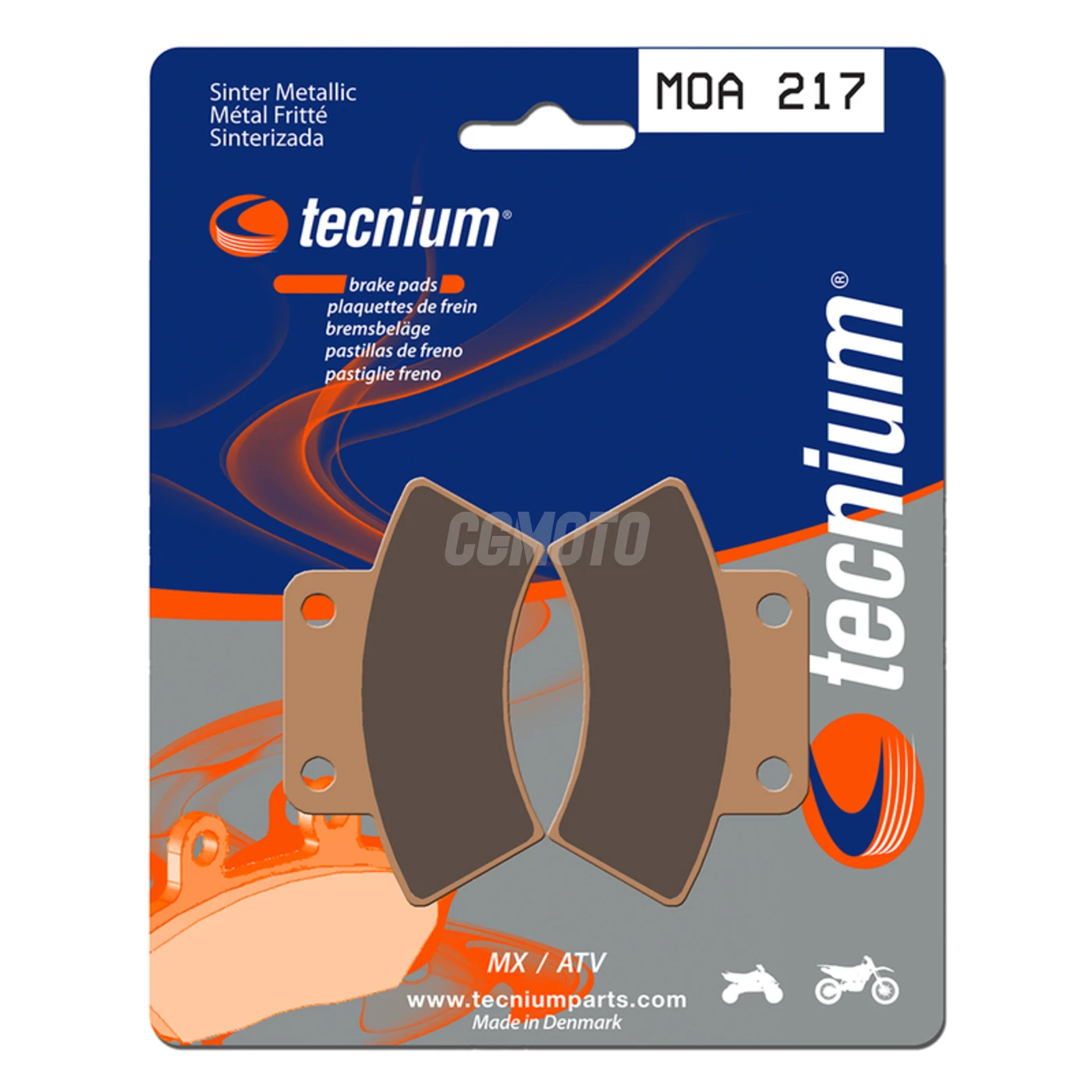 Plaquettes de frein TECNIUM MOA217 Métal fritté