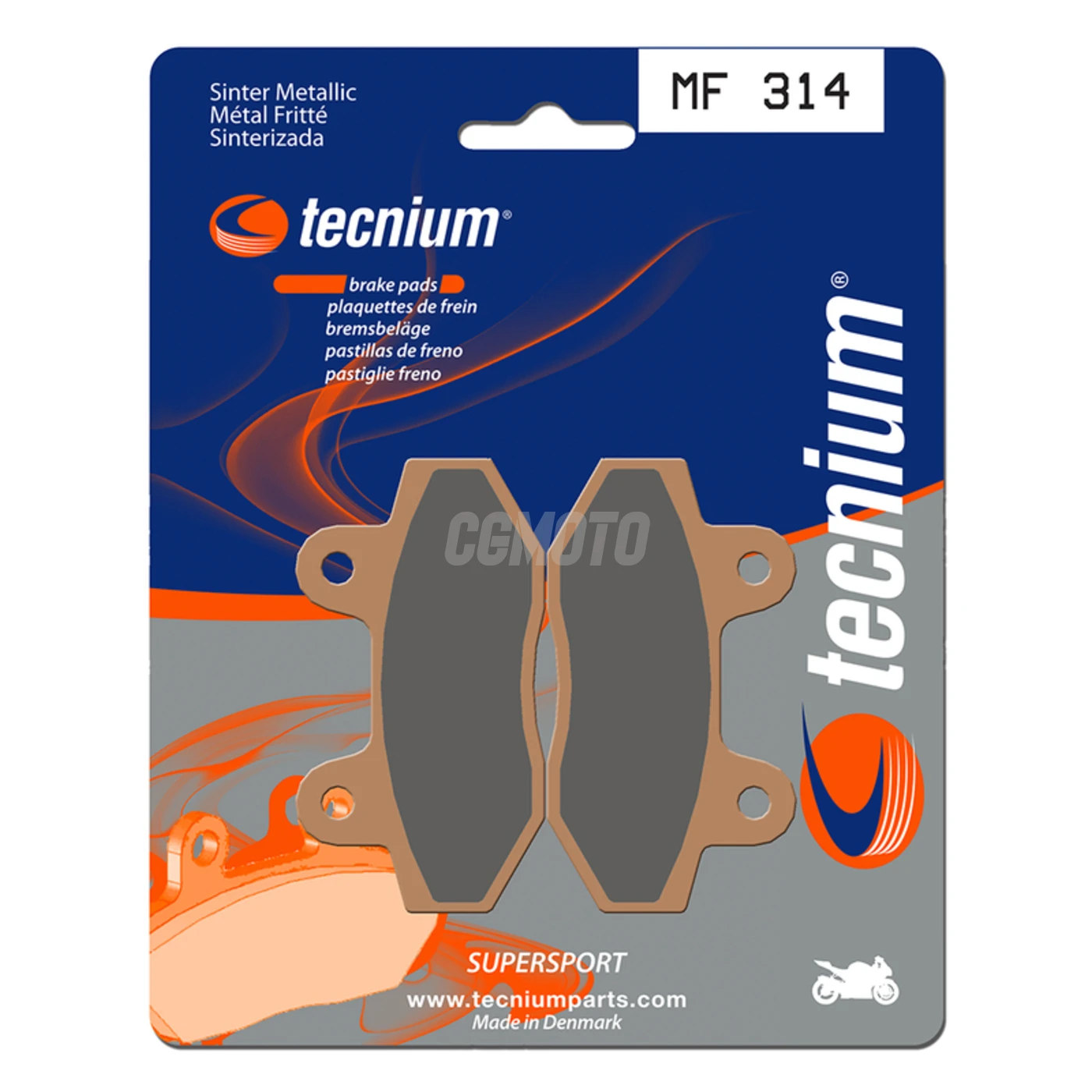 Plaquettes de frein TECNIUM MF314 Métal fritté