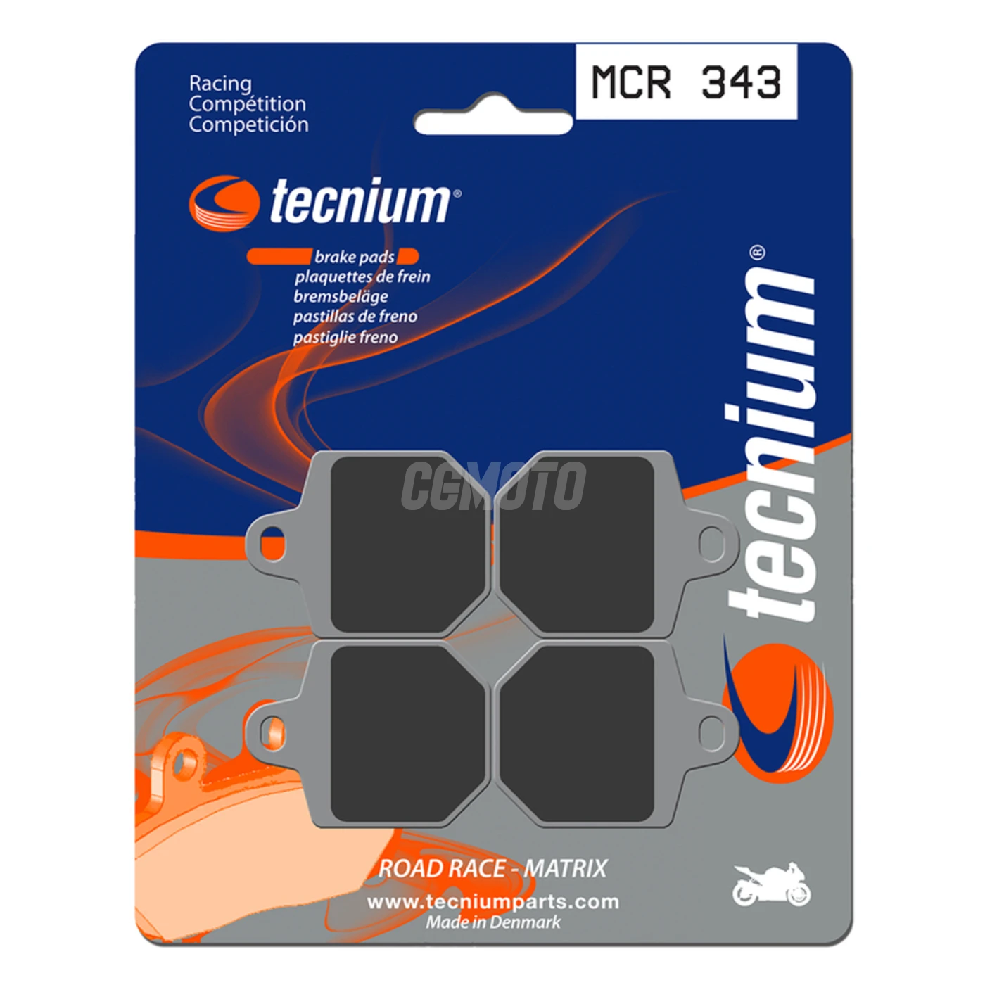 Plaquettes de frein TECNIUM  MCR343 Métal Fritté Carbone