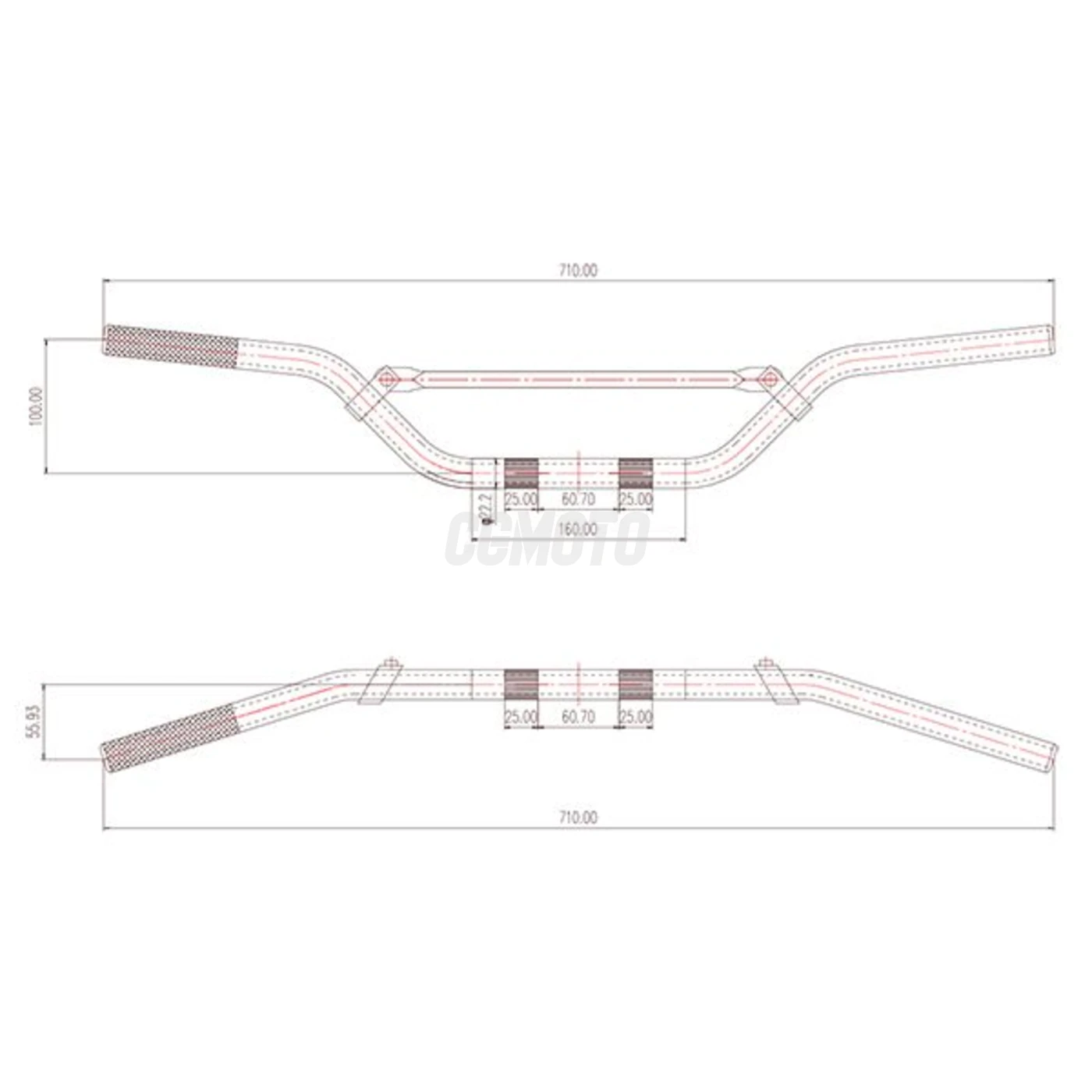 Guidon Mini Alu6061-t6 + Barre