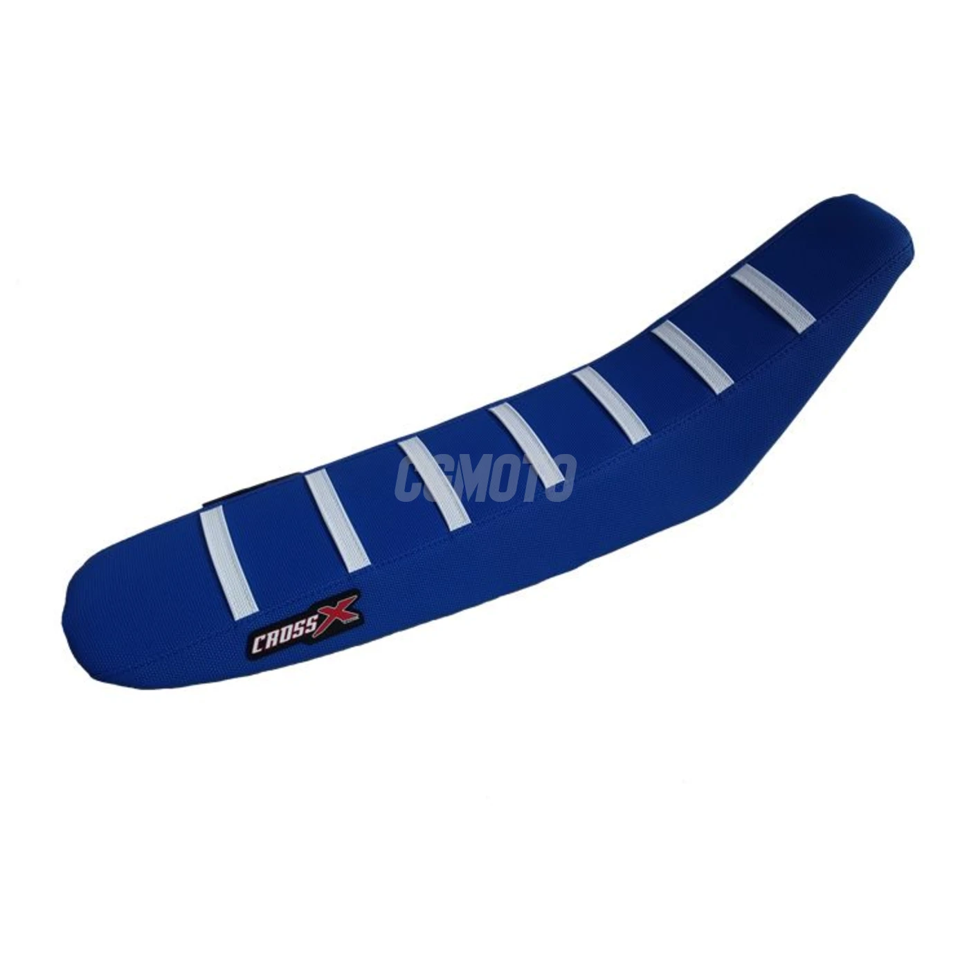 Housse de selle TM MX-EN 125 250 450 530 2003-2007 TOP BLUE- SIDE BLUE-STRIPES WHITE (M1010-3BLBLW)