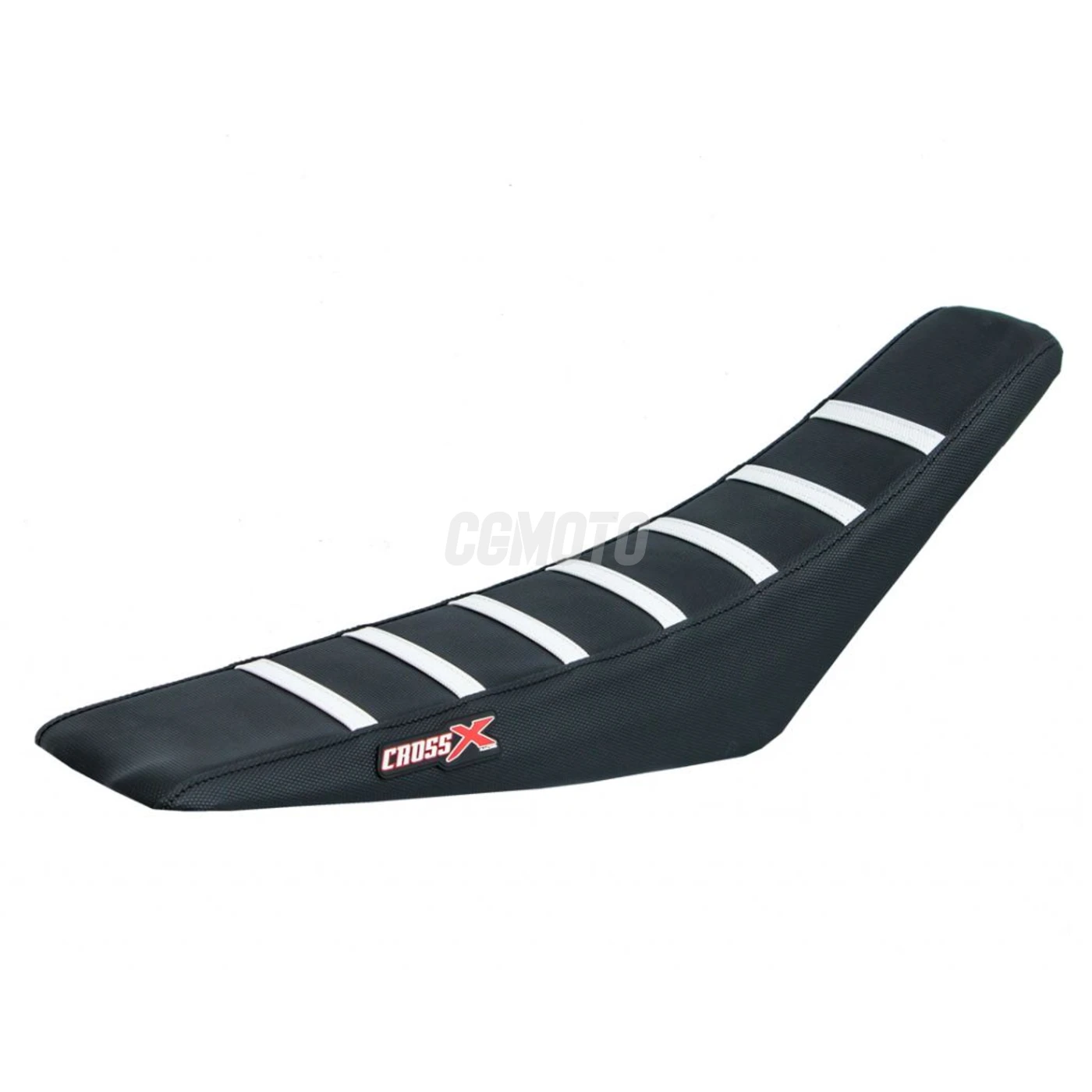 Housse de selle SHERCO SE-R SEF-R 17-20 TOP BLACK- SIDE BLACK-STRIPES WHITE (M1101-3BBW)