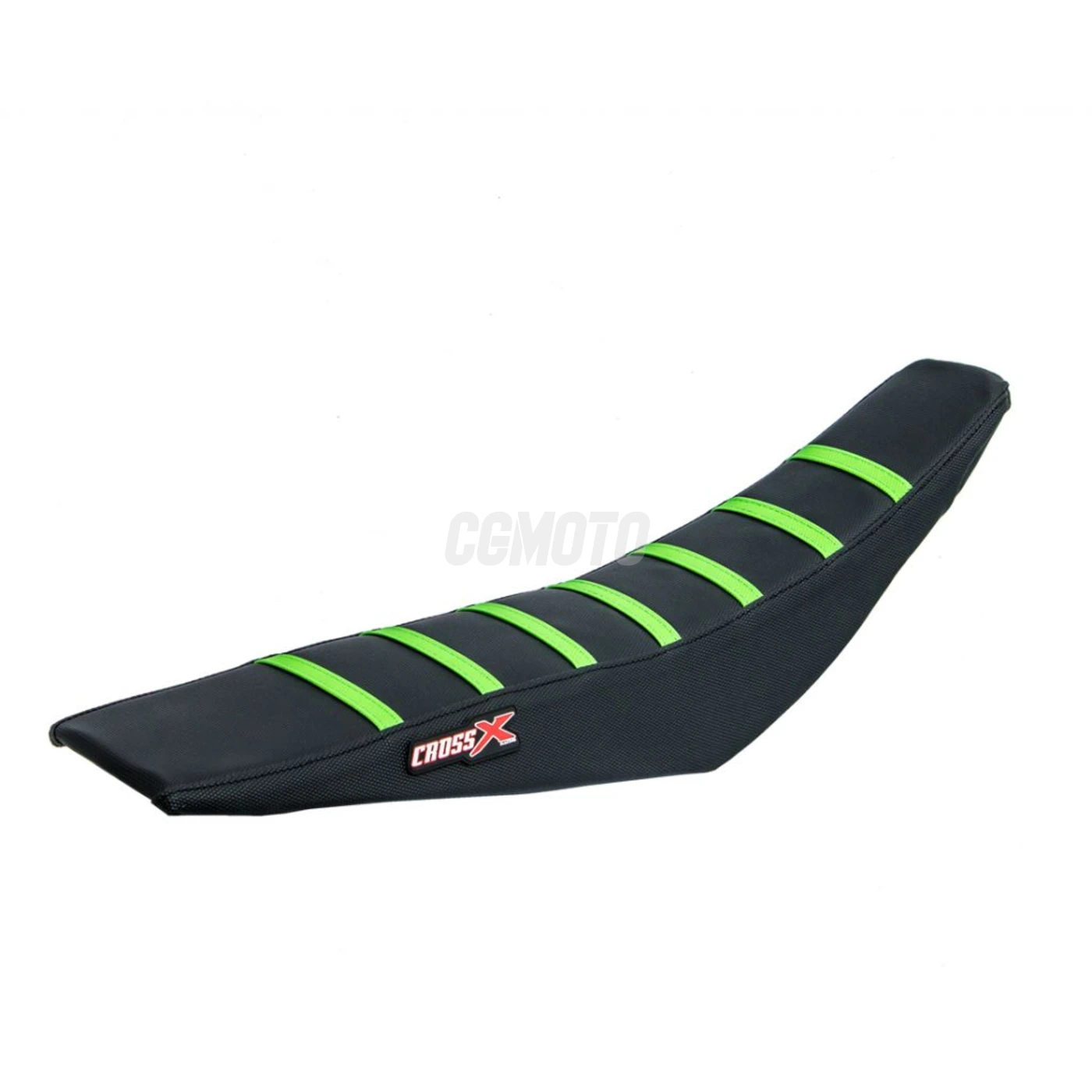 Housse de selle KAWASAKI KXF 250 2004-2005 TOP BLACK- SIDE BLACK-STRIPES GREEN (M210-3BBG)