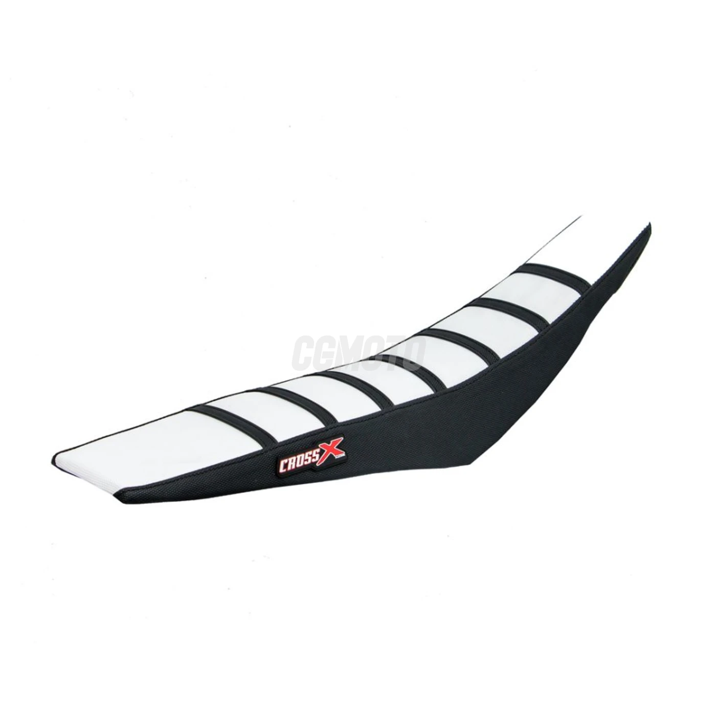 Housse de selle KAWASAKI KXF 250 06-08 KXF 450 06-08 TOP WHITE- SIDE BLACK-STRIPES BLACK (M211-3WBB)