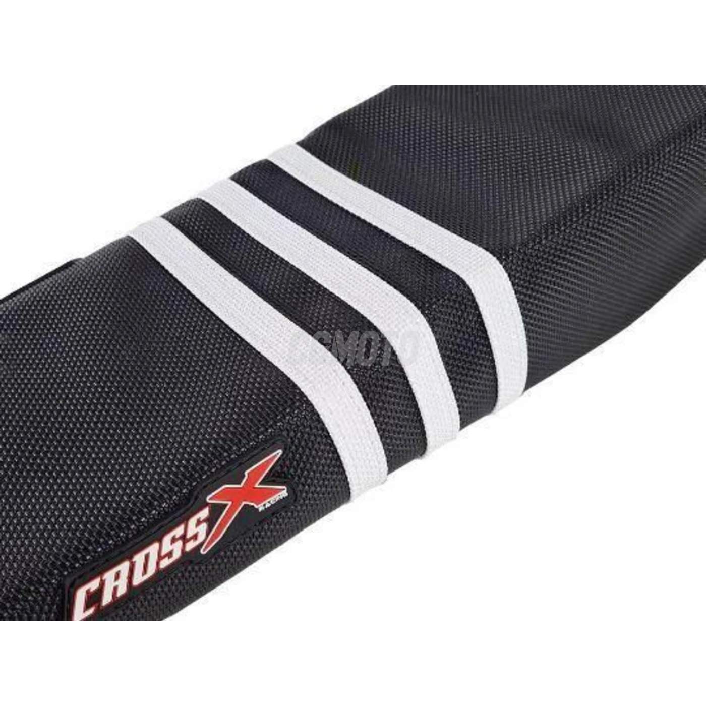 Housse de selle KTM SXF 250-450 16-18 SX 125-150 16-18 SX 250 17-18 EXC 17-19 COLOR BLACK - STRIPES 3 WHITE(M518-3ADIDAS)