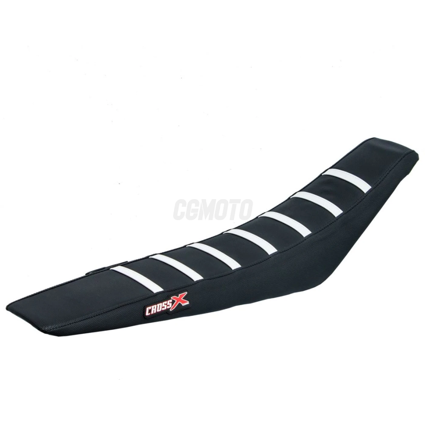 Housse de selle HUSQVARNA WR-CR 125-250 00-04 TC-TE 400-570 01-04 TOP BLACK- SIDE BLACK-STRIPES WHITE (M609-3BBW)