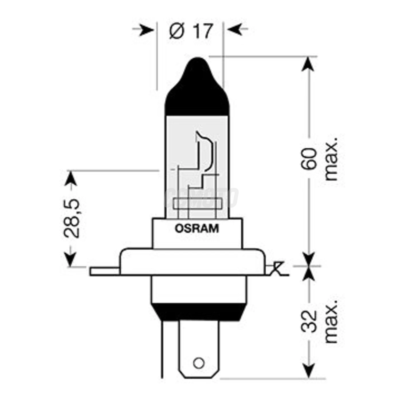 Ampoule H4 Cool Blue - 12V 60/55W P43t