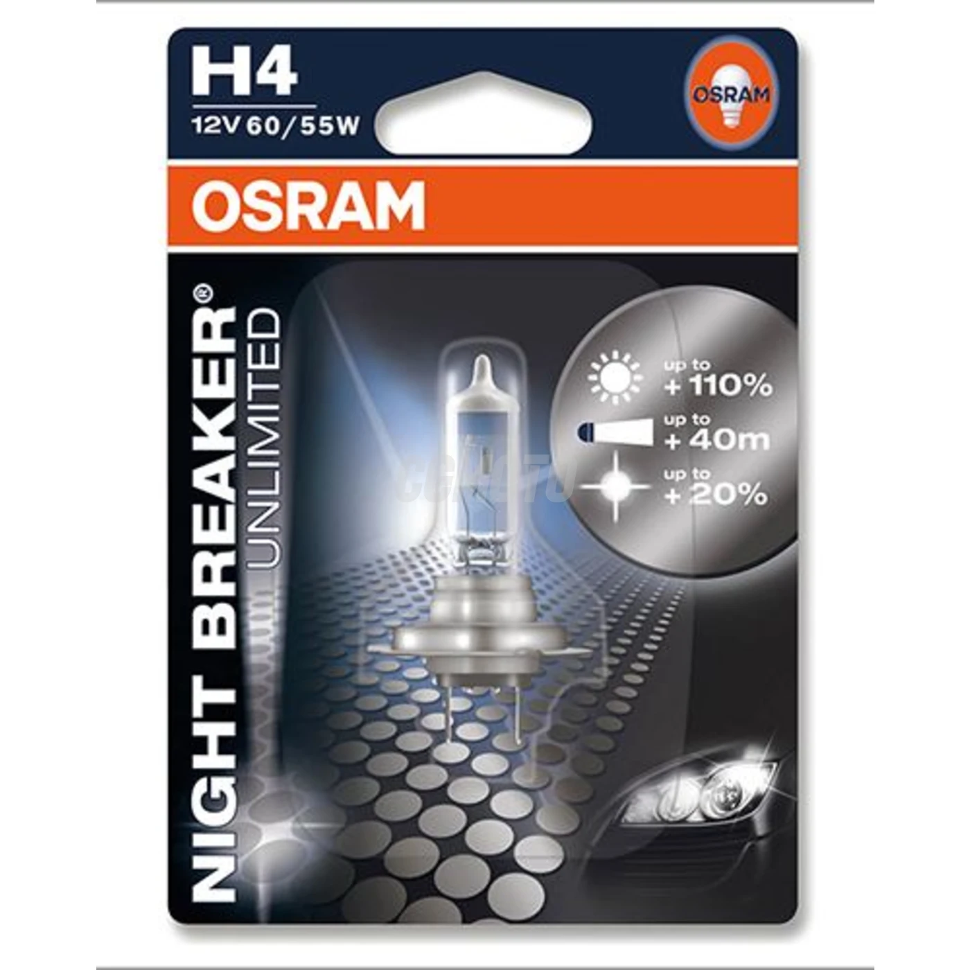 Ampoule H4 Night Breaker - 12V 60/55W P43t