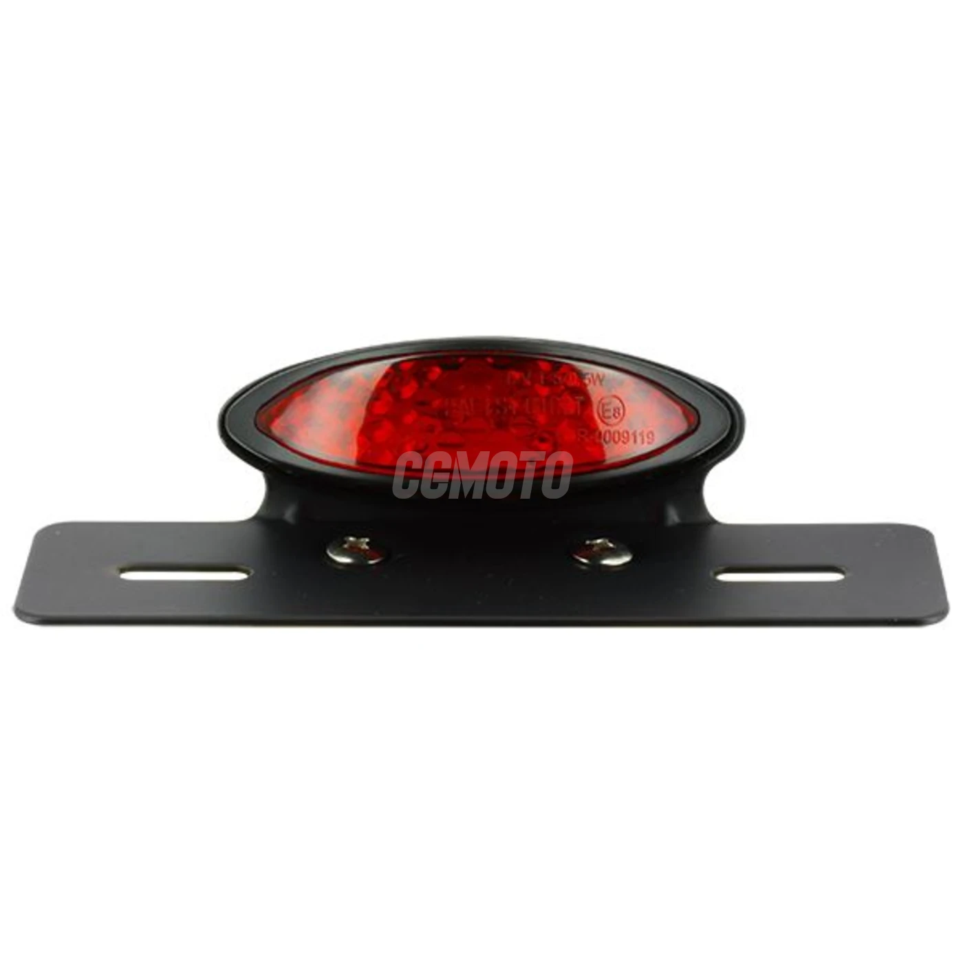 Kit Feu Arriere Ovale Led Noir avec Cabochon Rouge et Support de Plaque homologué