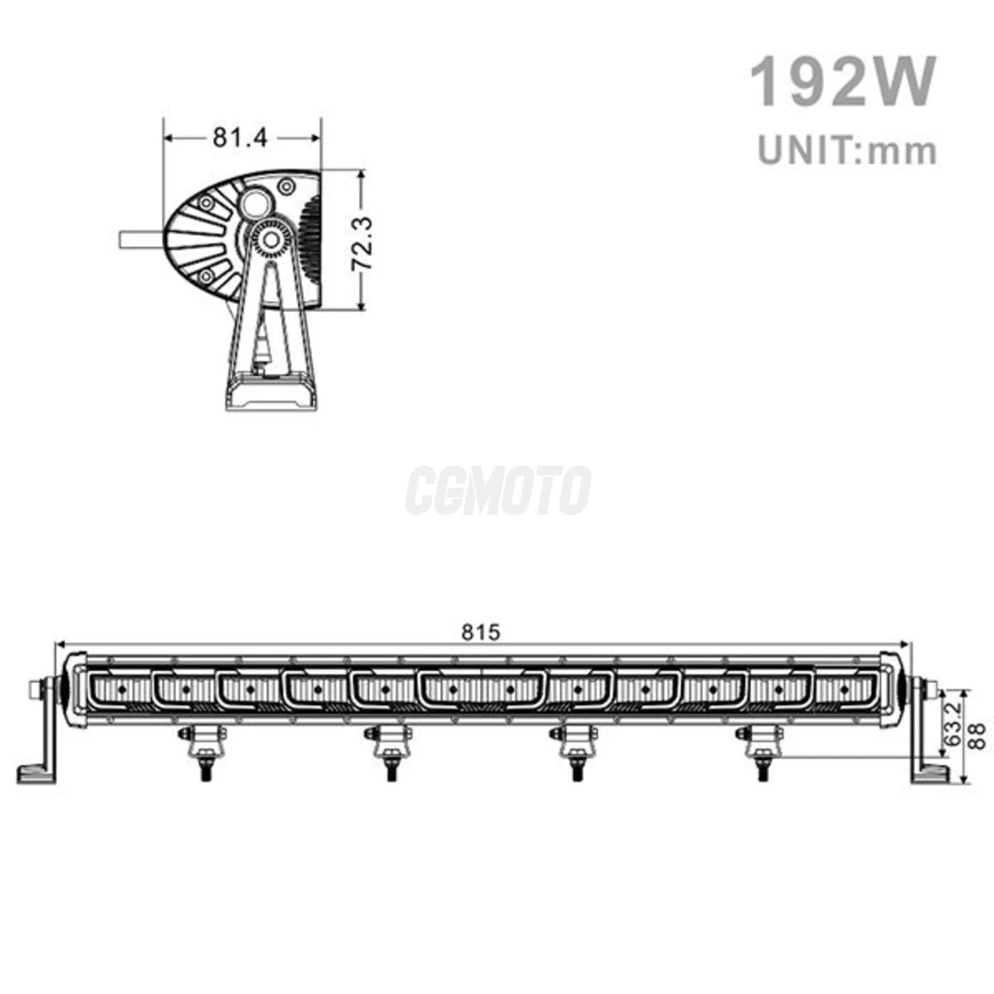 Projecteur LED 192W