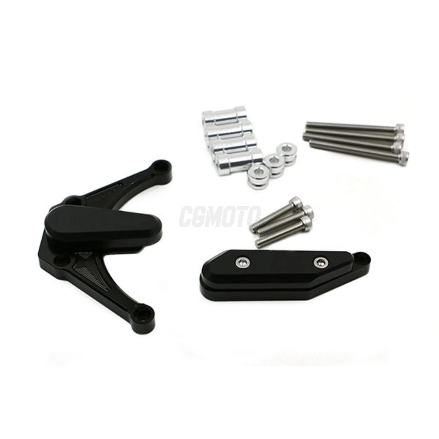 Kit Protection de Carters CNC Anodisés Noir R1 2009-2014 Gauche et Droit -Tampon Teflon