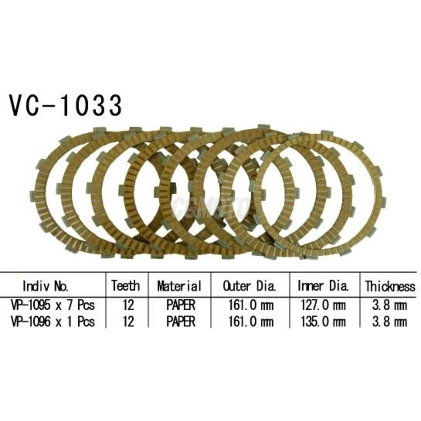 Kit Disques d'Embrayage Garnis Gl1800 Gold Wind 2001/2002