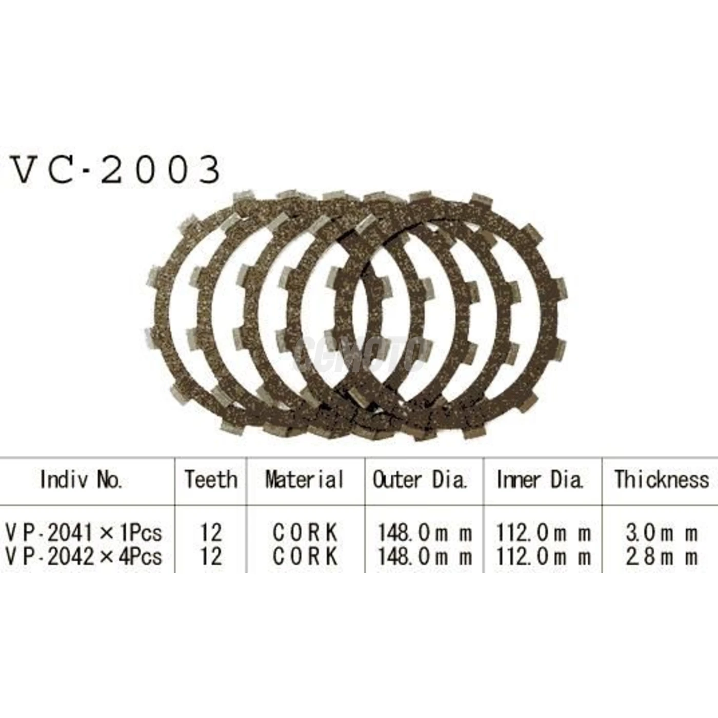 Kit Disques d'Embrayage Garnis Xv 125 Virago 1997/2000