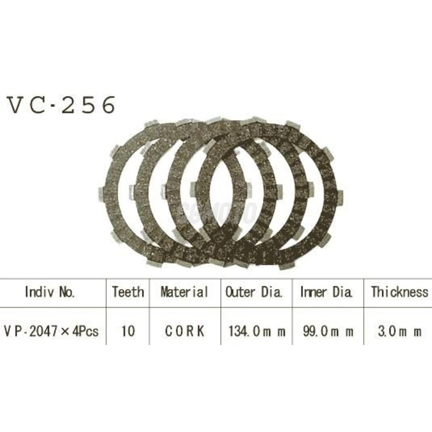 Kit Disques d'Embrayage Garnis Tw 125 1998/2003