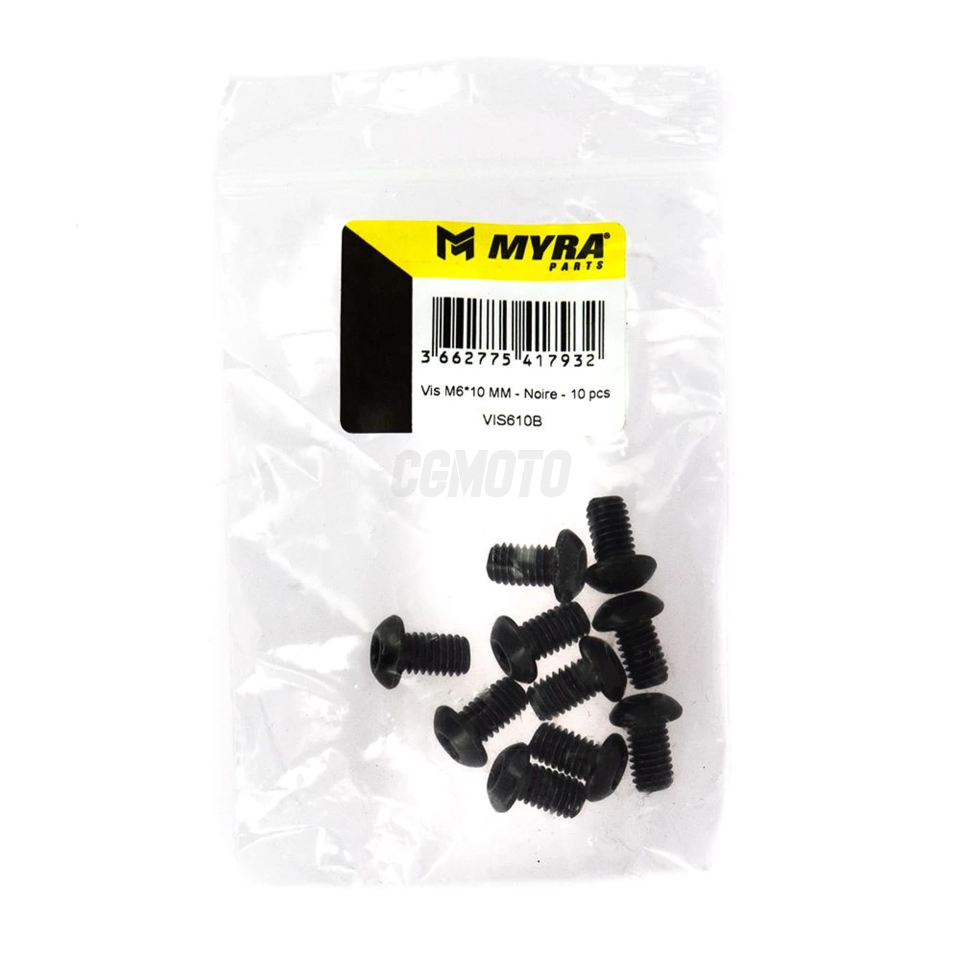 Vis M6*10 MM - Noire - 10 pcs