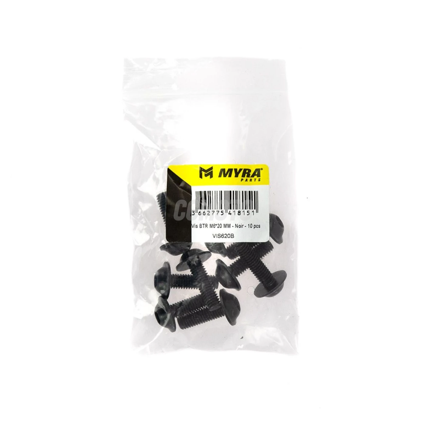 Vis BTR M6*20 MM - Noir - 10 pcs