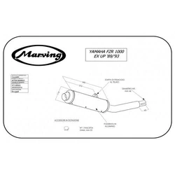 Silencieux Rond FZR 1000 EX-UP 1989/1993 Ø104 Chromé Revêtement Alu