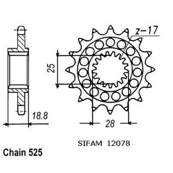 Pignon Rsv 1000 98-00 Pas 525