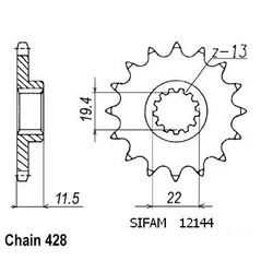 Pignon Dr-z 125 03-05