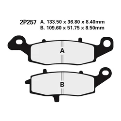 Plaquette de frein Nissin 2P257NS semi-metallique