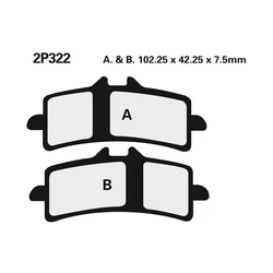 Plaquette de frein Nissin 2P322ST METAL FRITTE